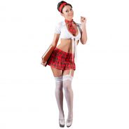 Cottelli Plaid Skirt and Tie-Front Top Costume 6 pcs