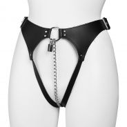 Rimba Leather Chastity Belt for Women with Chain