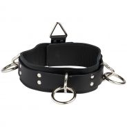 Spartacus Locking Collar Leather Collar with 3 Rings