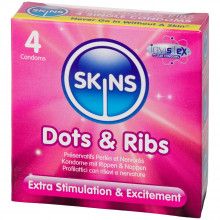 Skins Dots & Ribs Condoms 4 Pack  1