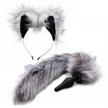 Tailz Grey Wolf Tail Butt Plug and Ears  1