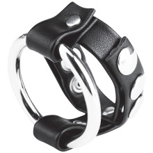 Blue Line C&B Gear Metal Cock Ring with Adjustable Snap Ball Strap
