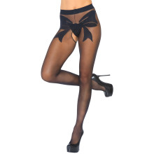 Leg Avenue Crotchless Tights with Bow