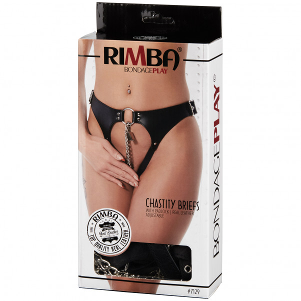 Rimba Leather Chastity Belt for Women with Chain product packaging image 90