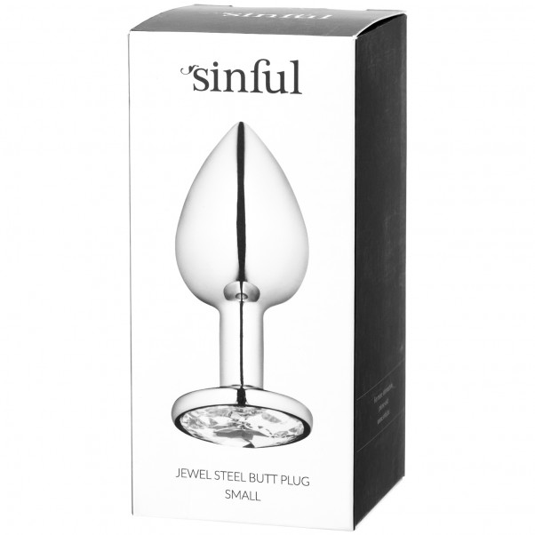 Sinful Jewel Steel Butt Plug Small product packaging image 100