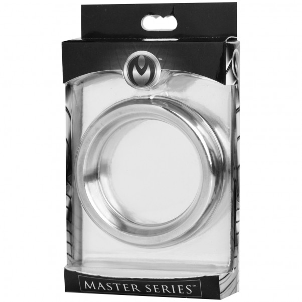 Master Series Sarge Steel Cock Ring 5 cm product held in hand 10