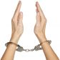Spartacus Powerful Metal Handcuffs product held in hand 50
